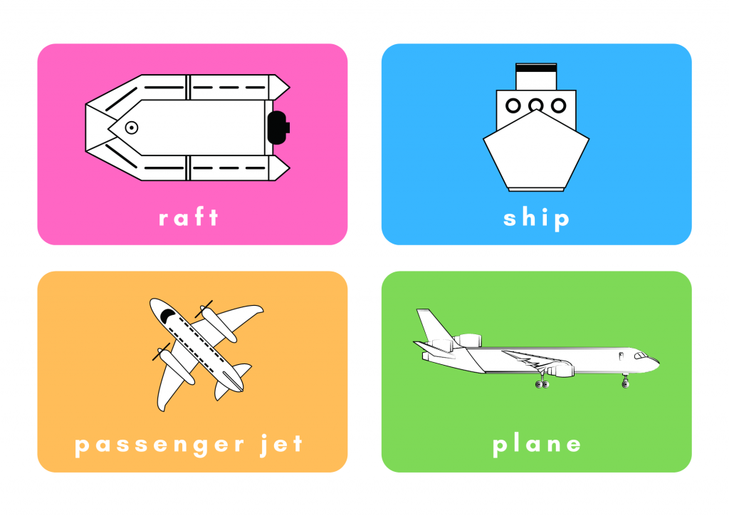 Means Of Transport (6): rafts, ships, passenger jets, and planes