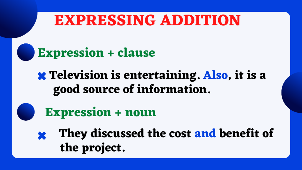 Expressing addition