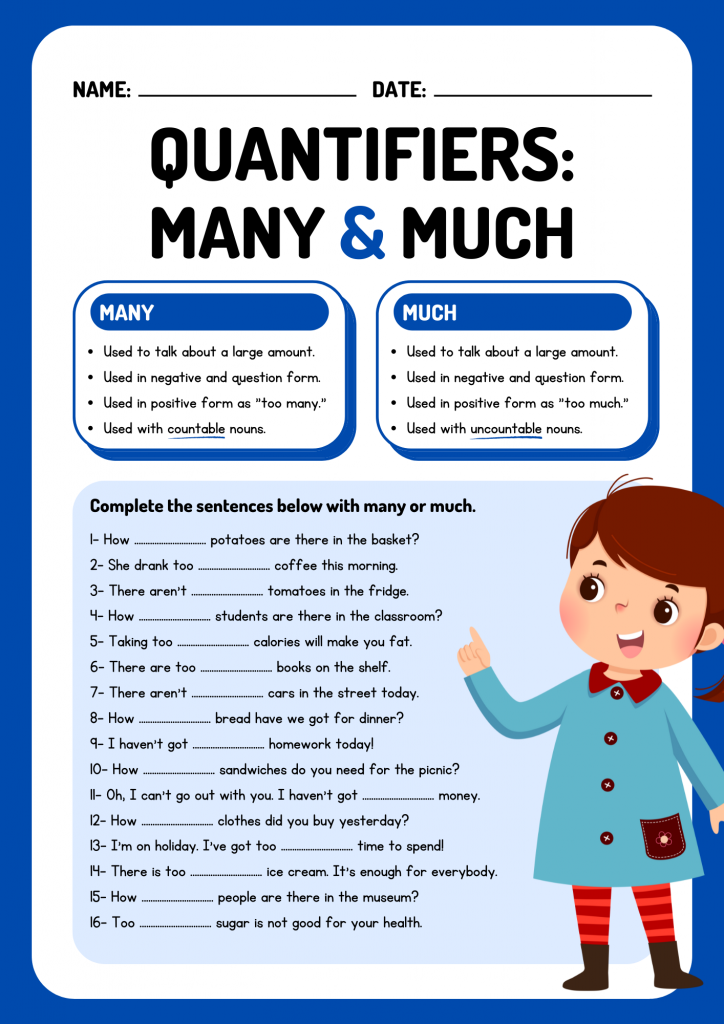 Quantifiers: much and many